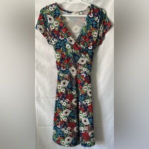 Rebel Sugar Floral Faux Wrap Cottagecore Mini Dress